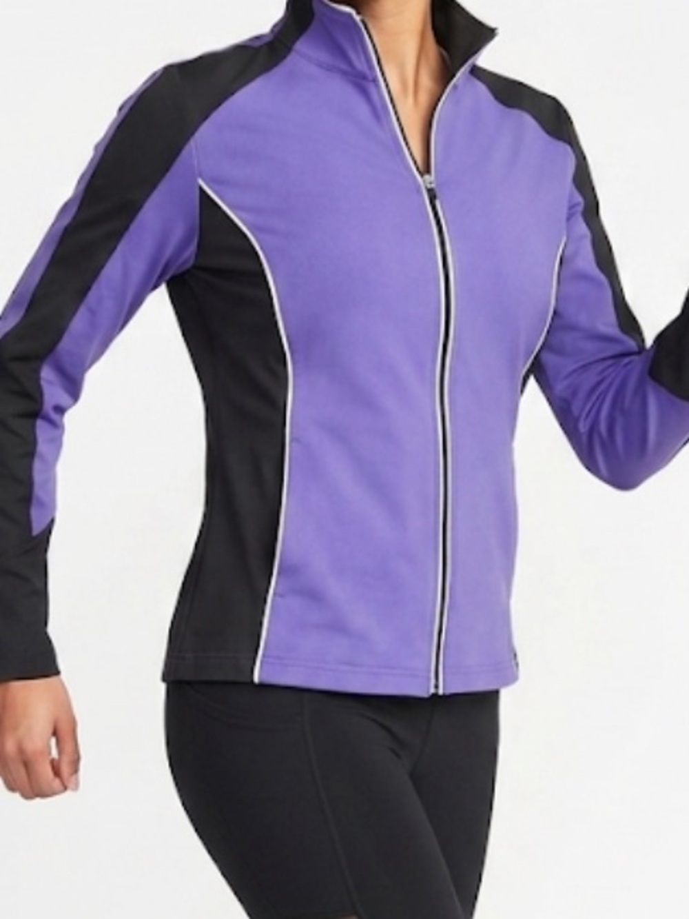 made for life Purple and Black Zip-Front Athletic Jacket - Women Size XL